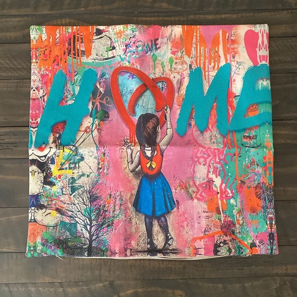 AWESOME GRAFFITI PILLOW CASES set of 3 17.5 x 17.5 inches - Picture 3 of 5